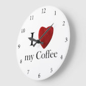 Runde Wanduhr I love my Coffee ラージ壁時計 (傾斜)