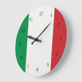 Runde Wanduhr Italien Fahne ラージ壁時計 (傾斜)