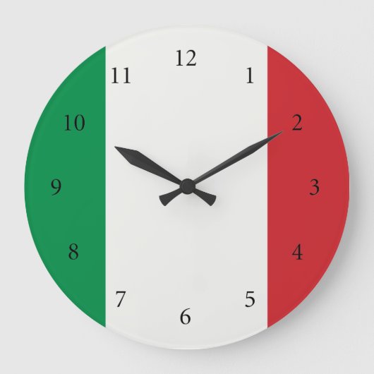 Runde Wanduhr Italien Fahne ラージ壁時計 (正面)