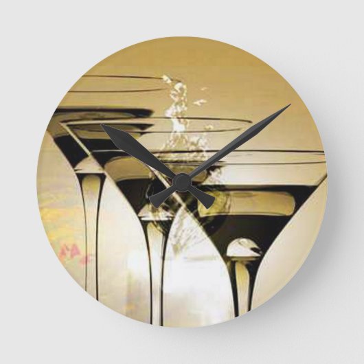 Runde Wanduhr mit Gläser Motiv ラウンド壁時計 (正面)