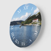 Runde Wanduhr römische Ziffern Edersee Nordhessen ラージ壁時計 (傾斜)