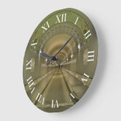 Runde Wanduhr römische Ziffern Hamburg Elbtunnel ラージ壁時計 (傾斜)