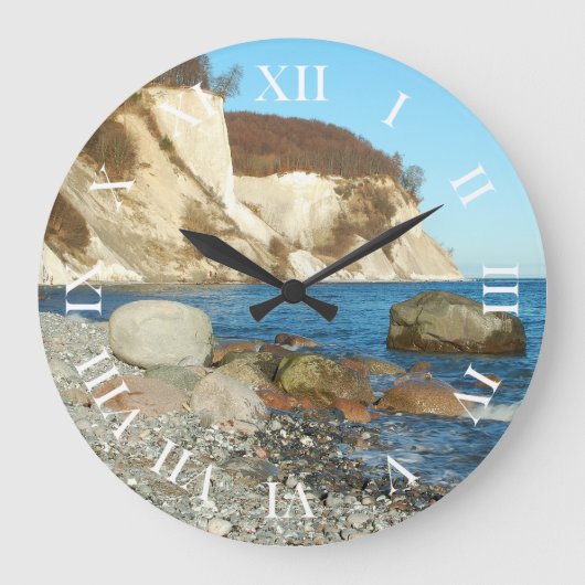 Runde Wanduhr römische Ziffern Rügen ラージ壁時計 (正面)