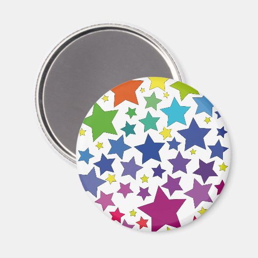 runder Magnet mit bunten Sternen マグネット (正面/裏面)