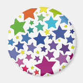 runder Magnet mit bunten Sternen マグネット (正面)