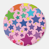 runder Magnet mit bunten Sternen マグネット (正面)