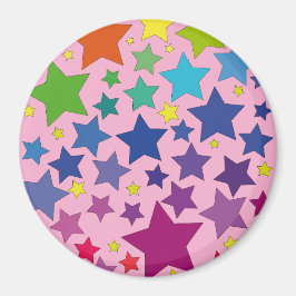 runder Magnet mit bunten Sternen マグネット