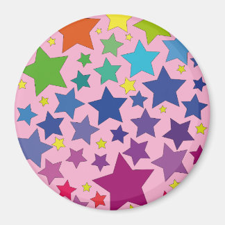 runder Magnet mit bunten Sternen マグネット