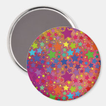 runder Magnet mit bunten Sternen 2