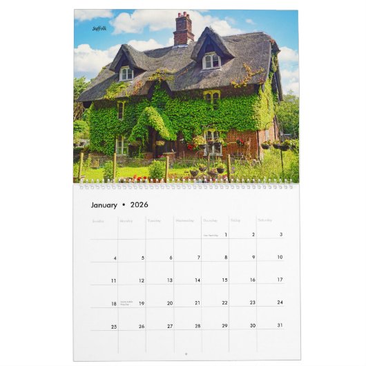 Rundreise in England カレンダー (1月 2026)