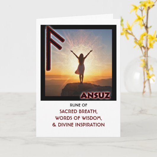 Rune Ansuz - Divine Inspiration カード (黄色い花)