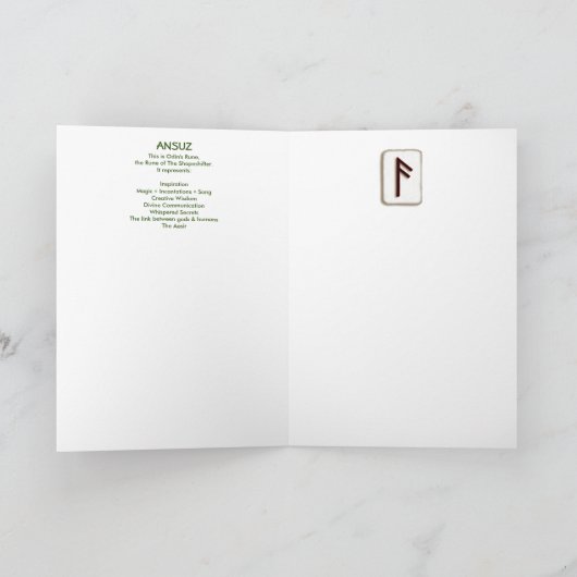 Rune Ansuz - Odin the Shapeshifter - Snake カード (内部)