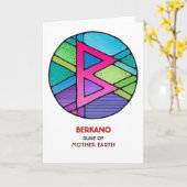 Rune Berkano - Mother Earth -アールヌーボー カード (黄色い花)