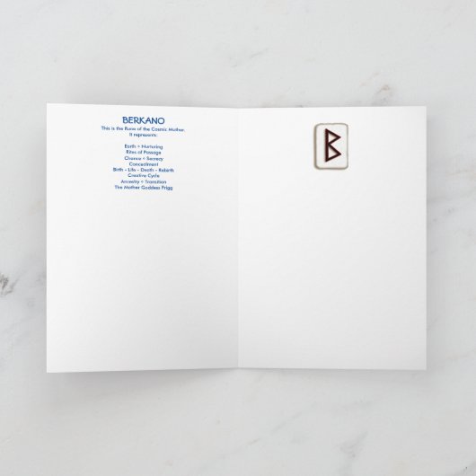 Rune Berkano - Mother Earth カード (内部)