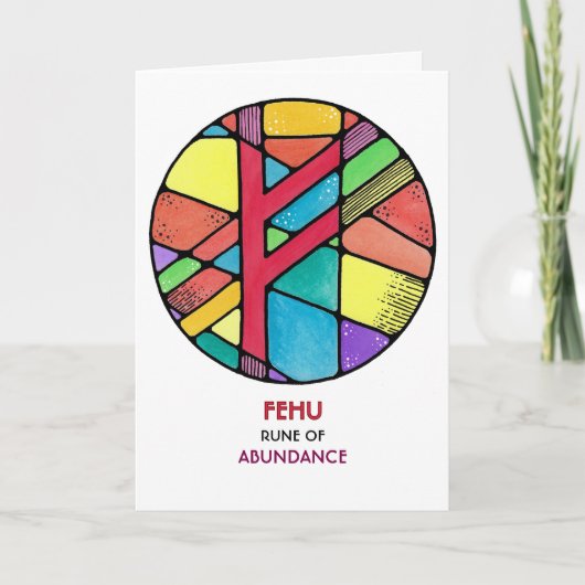 Rune Fehu - Abundance - Art Nouveau カード (正面)