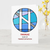 Rune Hagalaz – 変換 – アールヌーボー カード (黄色い花)