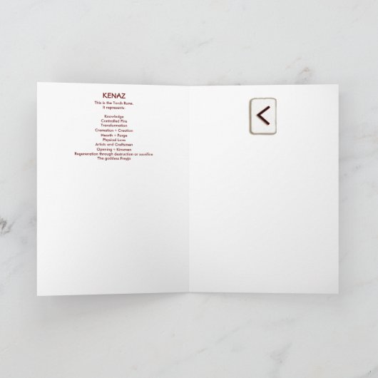 Rune Kenaz - Creative Transformation カード (内部)