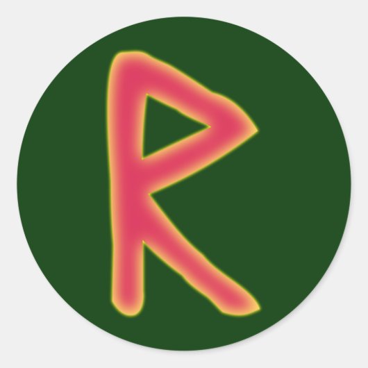 rune Raidho Futhark ラウンドシール (正面)