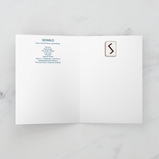 Rune Sowilo – 成功！ カード (内部)