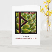 Rune Thurisaz – Defense & Protection カード (黄色い花)