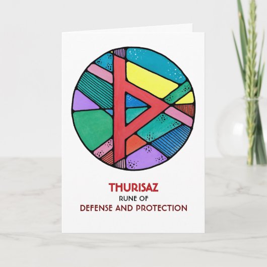 Rune Thurisaz – Defense & Protection - Art Nouveau カード (正面)