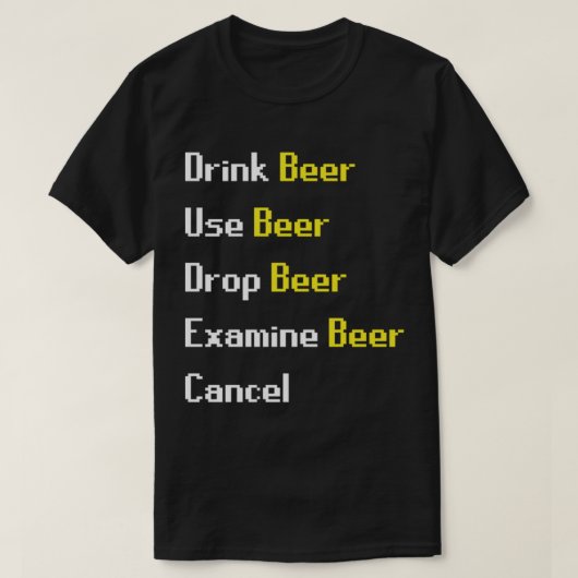 Runescapeビールの相互作用 Tシャツ (デザイン正面)