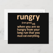 Rungry Definition Half Marathon Runner Running Gra インビテーションポストカード (正面/裏面)