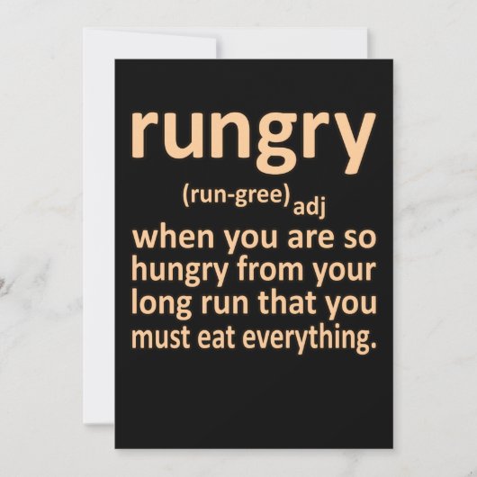 Rungry Definition Half Marathon Runner Running Gra サンキューカード (正面)