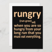 Rungry Definition Half Marathon Runner Running Gra サンキューカード (正面/裏面)