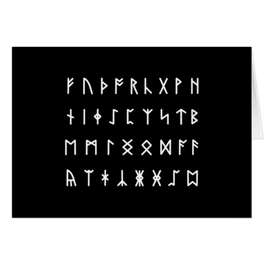 Runic Alphabet [Futhorc]グリーティングカード (正面横)