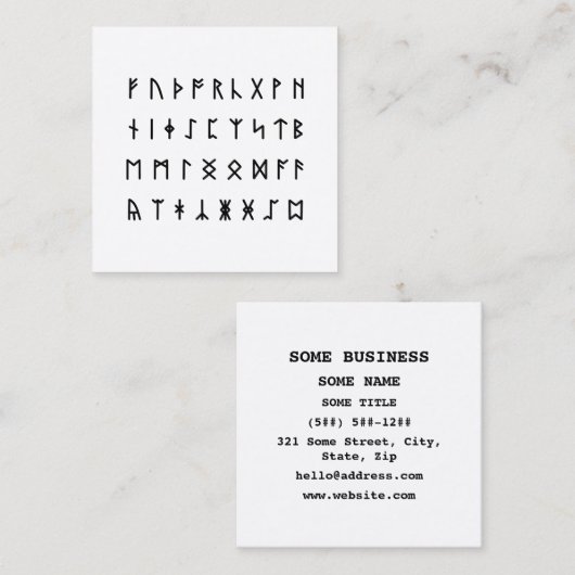 Runic Alphabet [Futhorc] スクエア名刺 (正面/裏面)