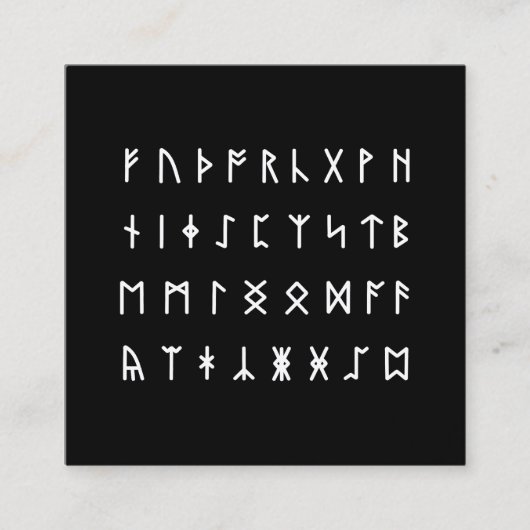 Runic Alphabet [Futhorc] スクエア名刺 (正面)