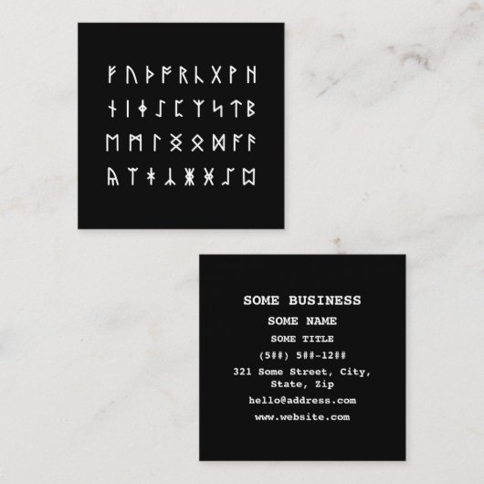 Runic Alphabet [Futhorc] スクエア名刺 (正面/裏面)