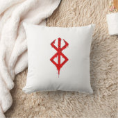 Runic Blood Symbol Throw Pillow – Bold & Mysteriou クッション (ブランケット)