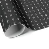 Runic Symbol Black & White Wrapping Paper ラッピングペーパー (ロールコーナー)