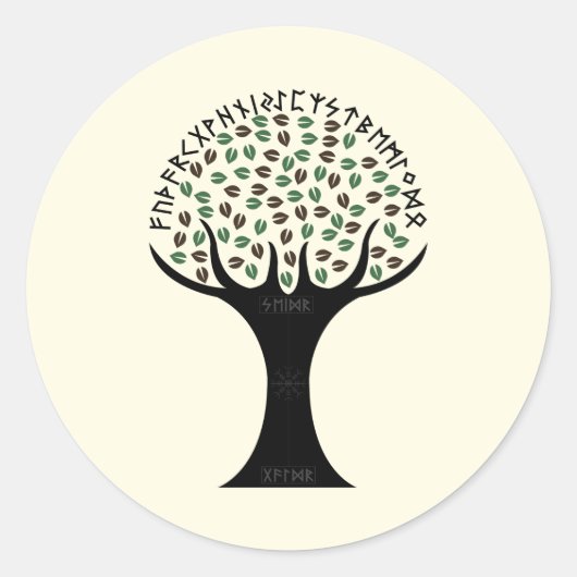 Runic Tree Sticker (Round) ラウンドシール (正面)