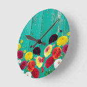 Runinculusおよび緑の塀 ラウンド壁時計 (傾斜)