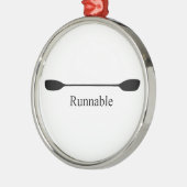 Runnable Kayak Paddle メタルオーナメント (左)