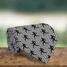 Runner - Silhouette of Running Guy - Fitness Theme ネクタイ