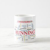 Runner with Words Personalized コーヒーマグカップ (中央)