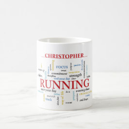 Runner with Words Personalized コーヒーマグカップ