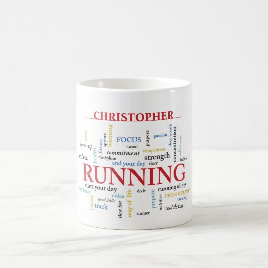 Runner with Words Personalized コーヒーマグカップ (中央)