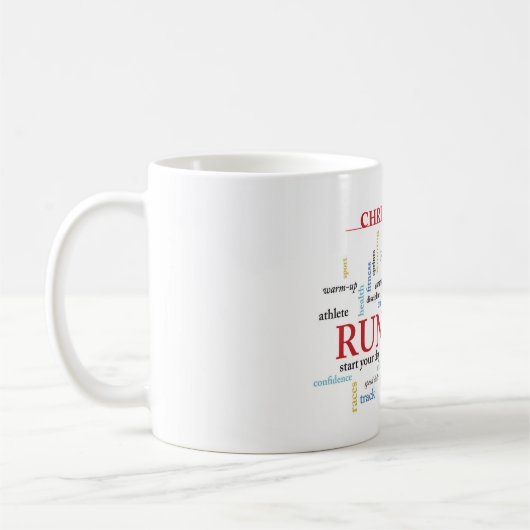 Runner with Words Personalized コーヒーマグカップ (左)