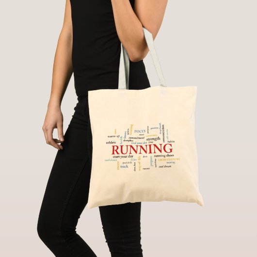 Runner with Words Personalized トートバッグ (正面(商品))