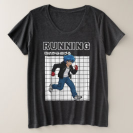 Running プラスサイズTシャツ
