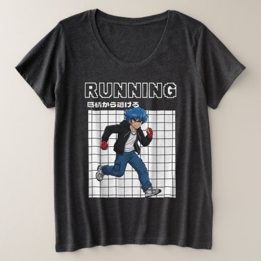 Running プラスサイズTシャツ (デザイン正面)