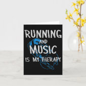 Running And Music Is My Therapy Headphones Design  カード (黄色い花)
