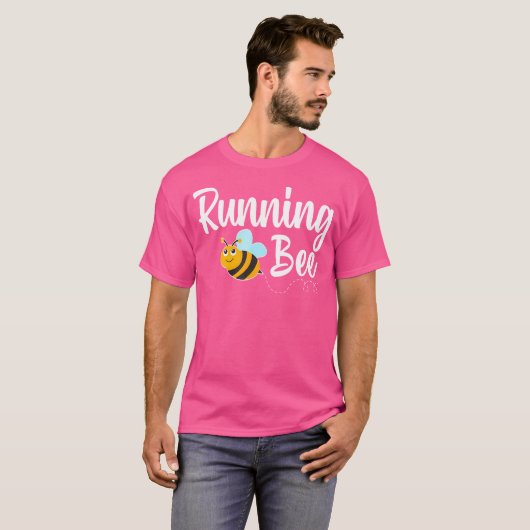 Running Bee Runner Funny Bumblebee Tシャツ (正面フル)