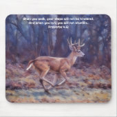 Running Buck Deer Nature Faith Proverbs Mouse Pad マウスパッド (正面)