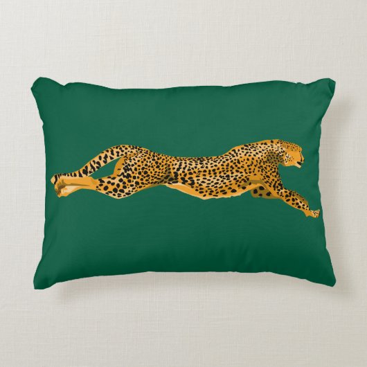 RUNNING CHEETAH THROW PILLOW アクセントクッション (正面)